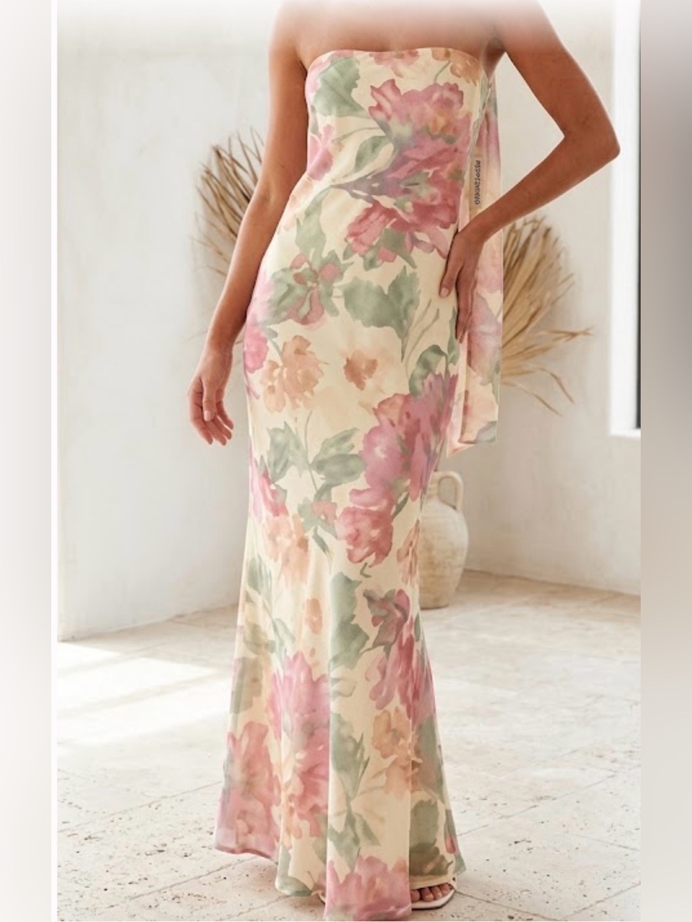 Peppermayo Under The Pagoda Fleur Strapless Maxi Dress Size Xl